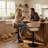 Adjustable Height Bar Stools With Fabric Seat Swivel Stool With Backrest For Kitchen Island, Bar, Home Pub​​-406743119-406839202