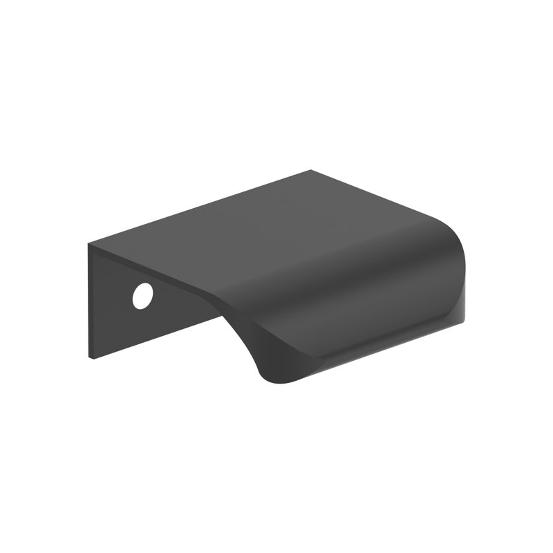 Streamline Tab 1-3/4 inch (44mm) Length Matte Black Cabinet Edge Pull - 25 Pack, Matte Black, 1 3/4"