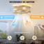 Ventilateur de plafond 19,29 "encastré en cristal doré avec lumières et télécommande pour chambre à coucher et salle à manger