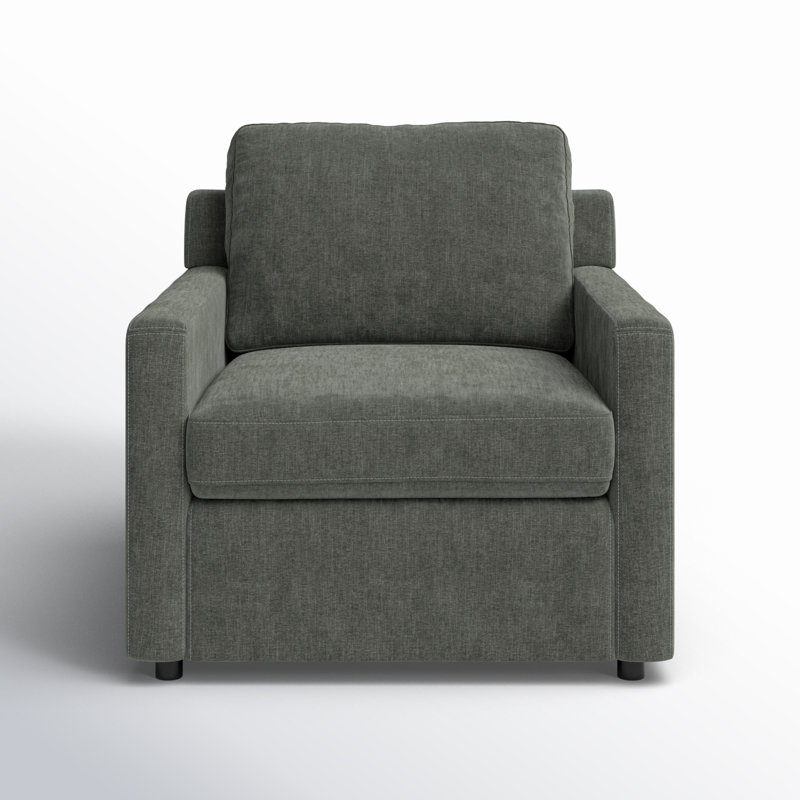 34" W Polyester Armchair, Forest Performance Chenille