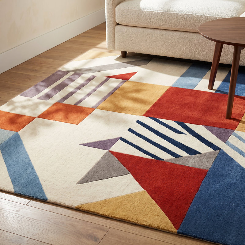 Tripoli Hand Tufted Wool Ivory/Blue/Red/Yellow Rug, Rectangle 8' x 10'