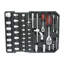 899Pcs Outil d'entretien de la maison dans une boîte à outils à 4 roulettes - trousse d'argent avec jardin