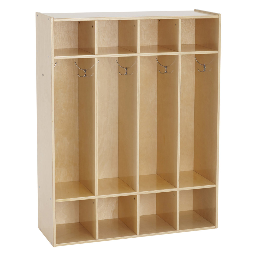 ECR4Kids Streamline 4-Section Coat Locker, Classroom Furniture ECR4Kids