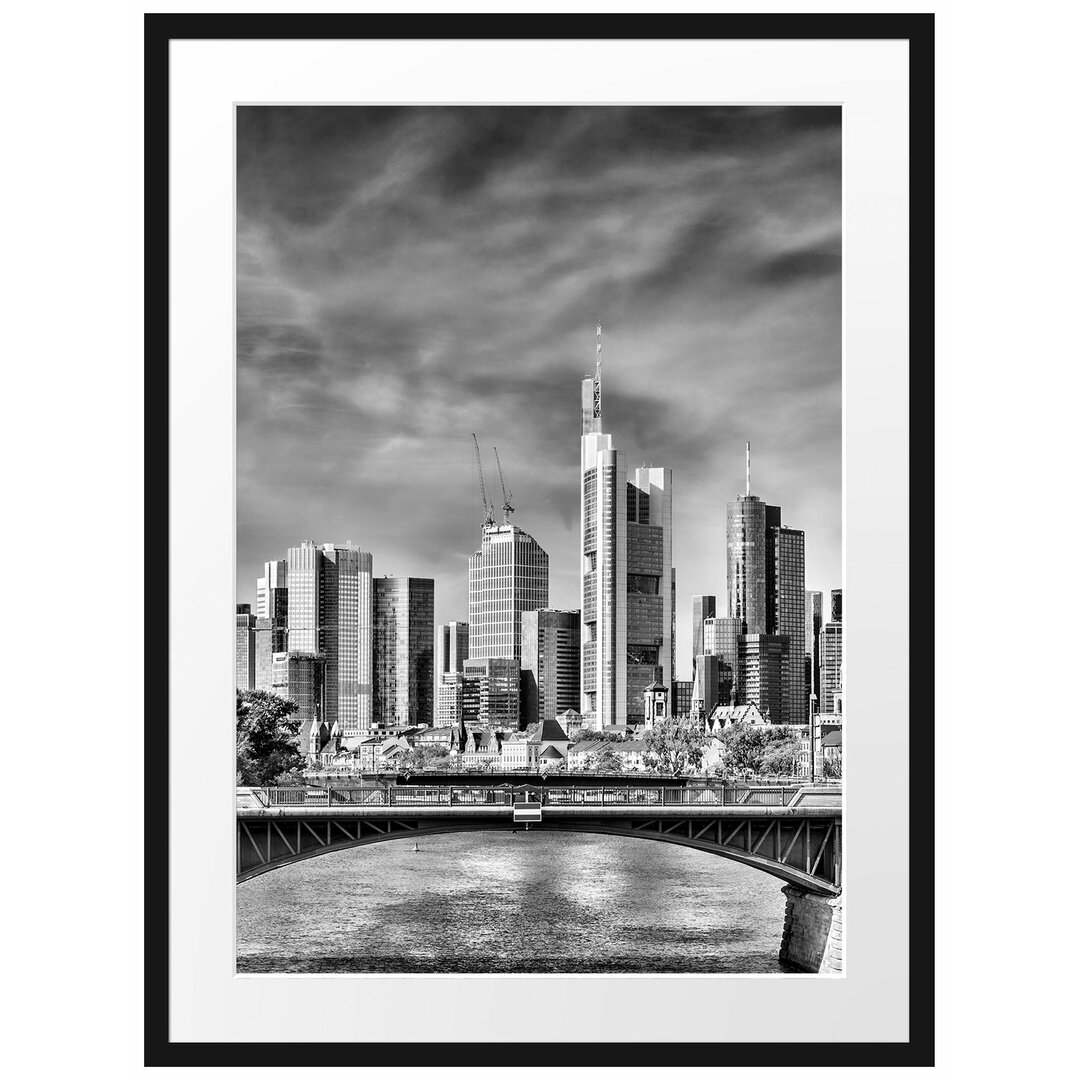 Gerahmtes Poster Skyline von Frankfurt am Main