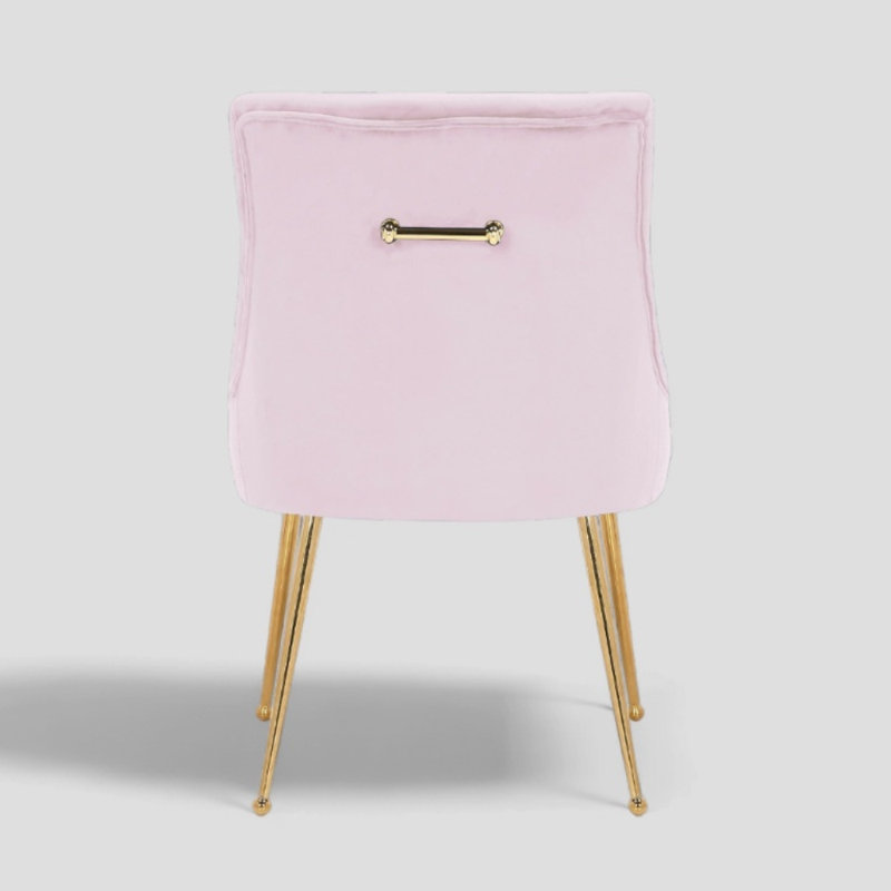 Chaise en velours Sheny, Velours rose