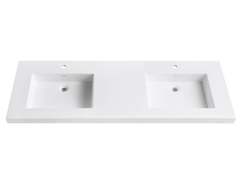 VersaStone 61-Inch Matte White Double Vanity Top