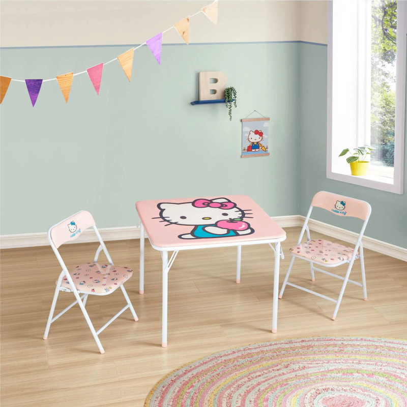 Hello Kitty Kids' 3-piece Table And Chairs Set