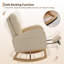 Fauteuil inclinable avec repose-pieds réglable avec revêtement en peau d'agneau douce et poche latérale, chaise berçante à haut dossier pour chambre à coucher, brun clair (avec repose-pieds)-434785390