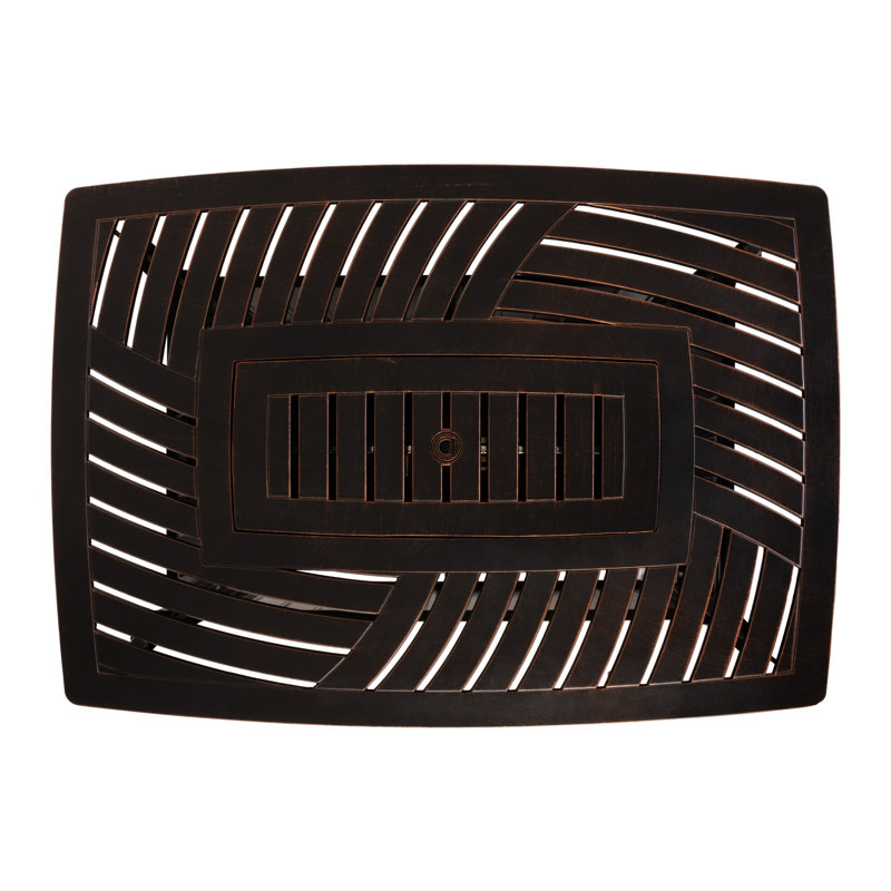 Bravos Antique Bronze Rectangular Aluminum Gas Fire Pit Table