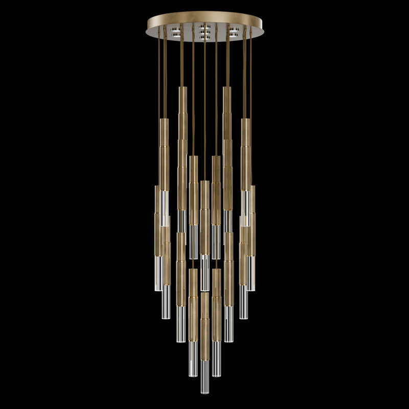 Antonia 25 - Light LED Cluster Pendant, Standard Gold Leaf/Brass