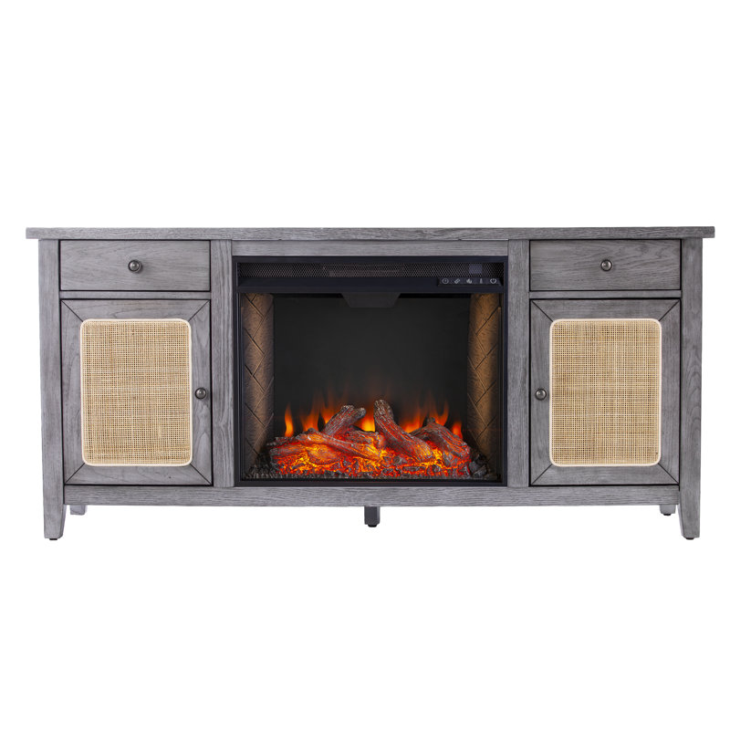 Edderton Criss Cross Fireplace TV Stand with Storage