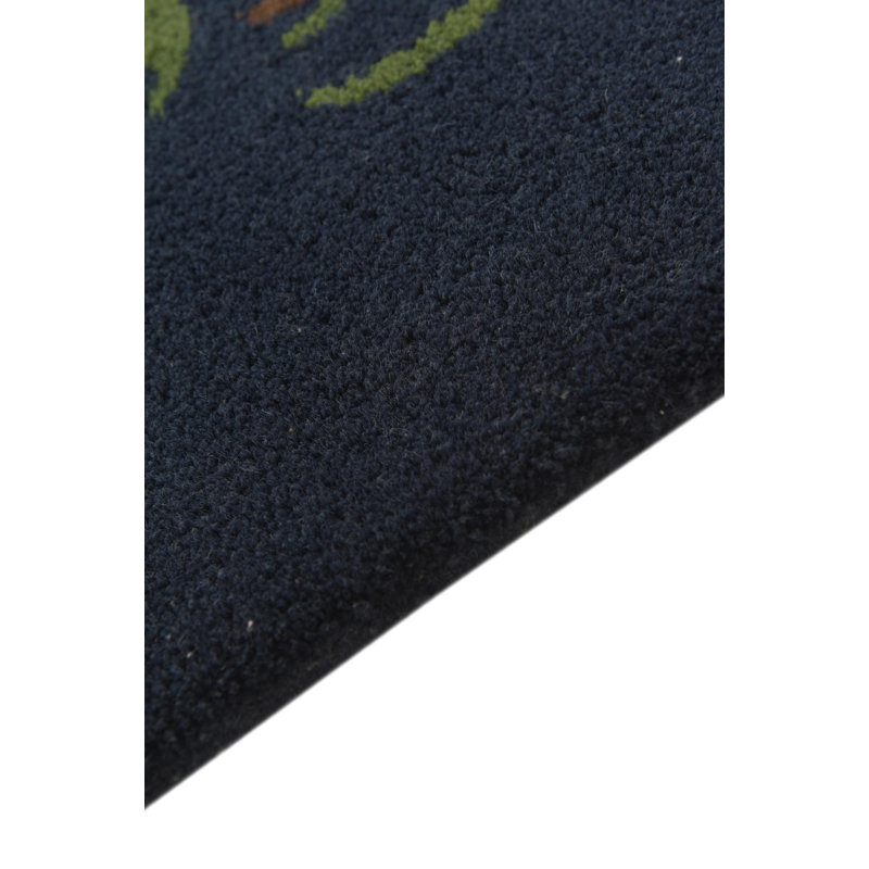 Tapis carré bleu marine Otto