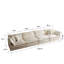Canapé en chenille en U avec assise modulaire spacieuse et structure en bois beige