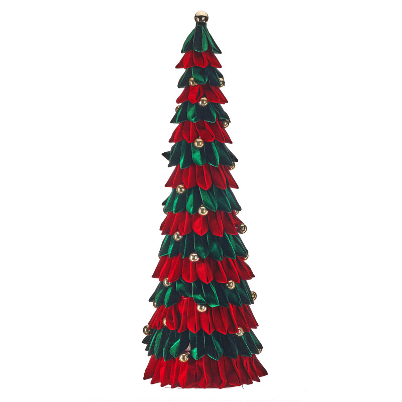 Arbre en velours avec boucles, H 40 po x l 12,5 po x P 12,5 po