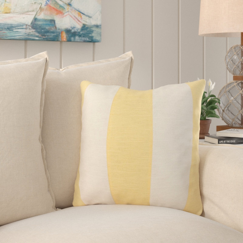 Coussin en coton Audriana, Vert et blanc