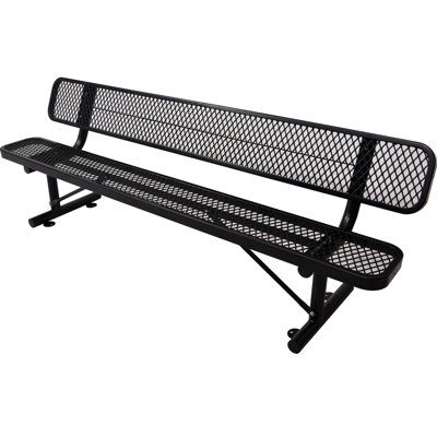 8 Ft. Heavy Steel Bench With Stable And Solid - Black For Deck Outdoor Reliable by 17 Stories