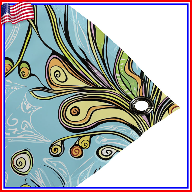 Tapisserie murale florale - Décoration murale abstraite, H 104 po x 88 avec 4 œillets