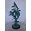 Statue de trois dauphins sautant sur l'océan en bronze 12 po x 12 po x H 25 po.