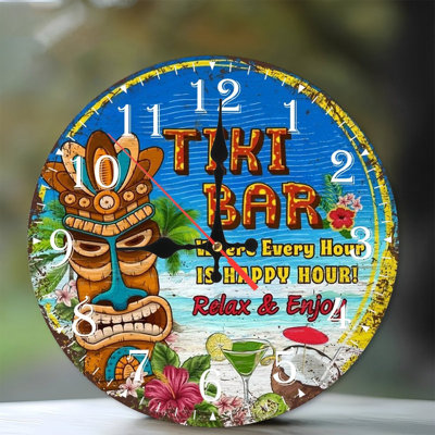 Horloge murale en bois 10 po, mouvement silencieux, à piles (piles AA non incluses), décor artistique, parfait pour les décorations
