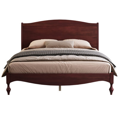 Wooden Queen Bed Frame with Headboard, Vintage Platform Bed, Traditional Arched Headboard and Footboard Design,Large Under Bed Storage,No Box Spring Needed, Easy Assembly