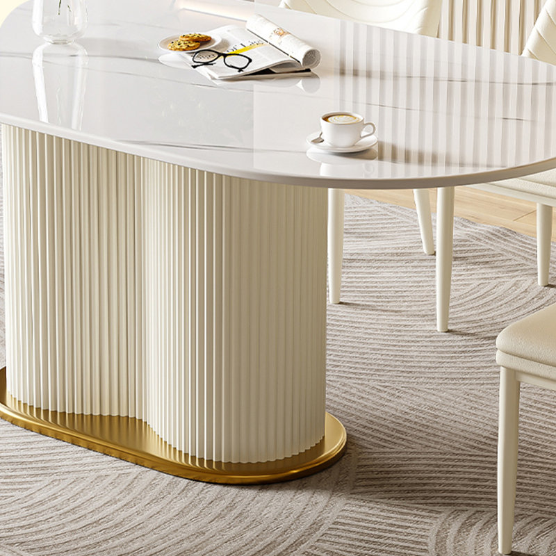 Ensembles de table de salle à manger ovales simples et luxueux, H 29,5 po x L 55,1 po x l 31,5 po