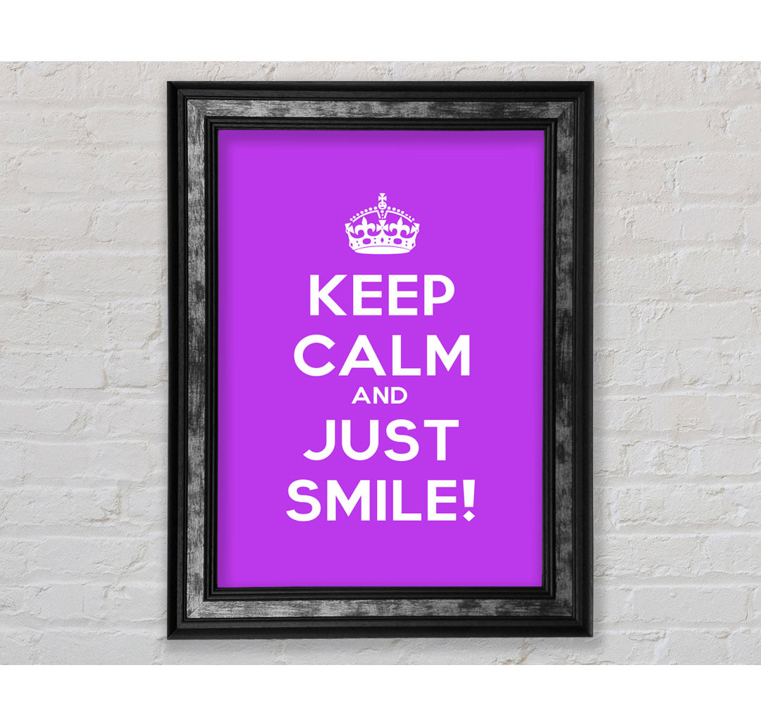 Keep Calm Smile - Einzelner Bilderrahmen Typografie