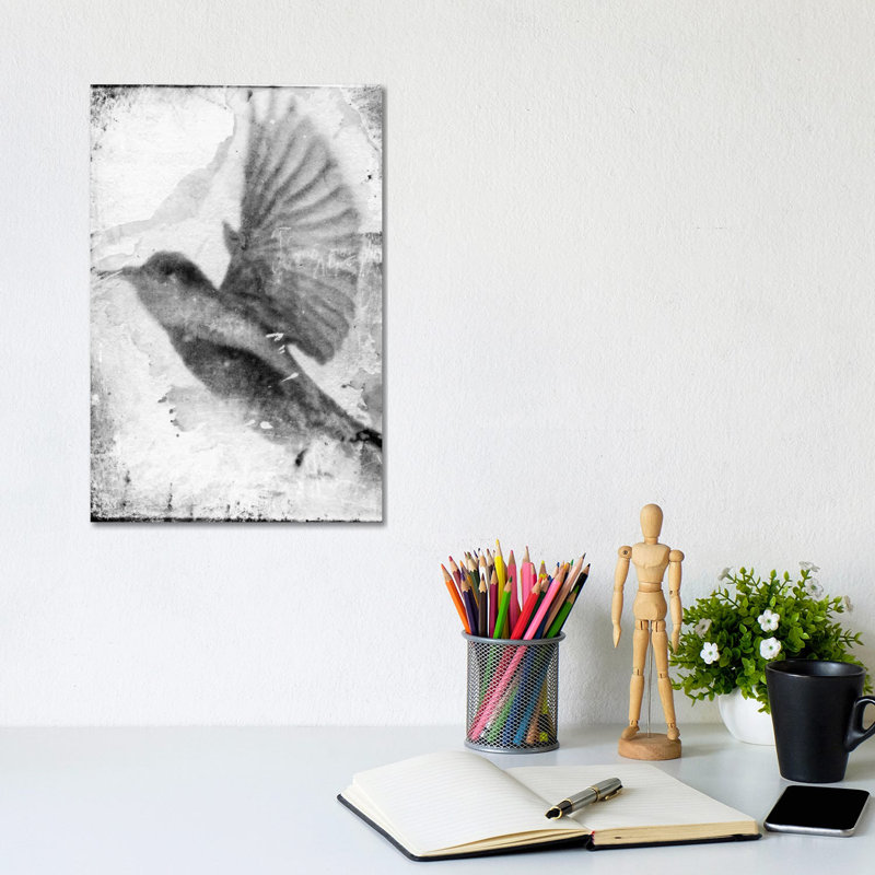 B&W Flight II by Ingrid Blixt - Wrapped Canvas Print, 20.32 cm H x 30.48 cm W