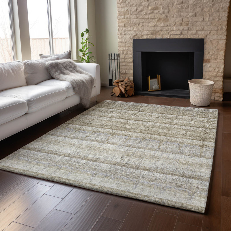 Premium Machine Washable Cerrito Taupe Rug, Rectangle 9' x 12'