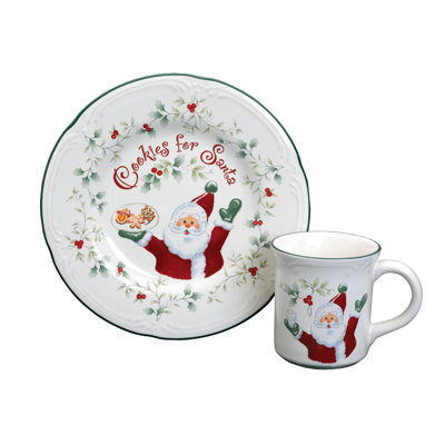 Pfaltzgraff Winterberry 2-Piece 'Cookies for Santa' Plate and Mug Gift Set