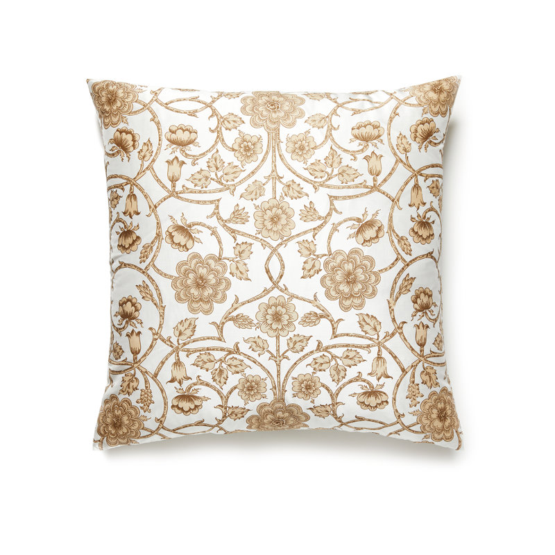 Ornamental Gate Silk Square Pillow Cover & Insert, Travertine