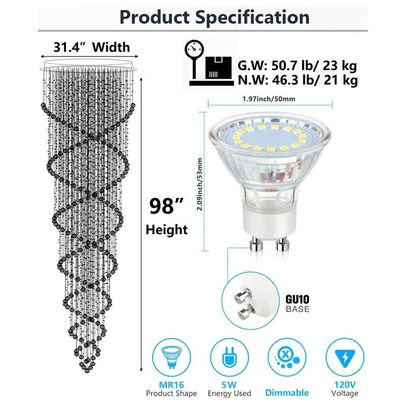 Drumard 12 - Light Dimmable Tiered Chandelier