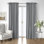 Shay Solid Gray Cotton Rod Pocket Drapery Panel Set of 2