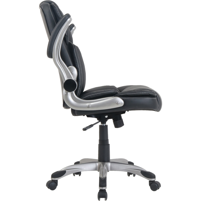 Soho Flip Armrest Mid-back Leather Chair
