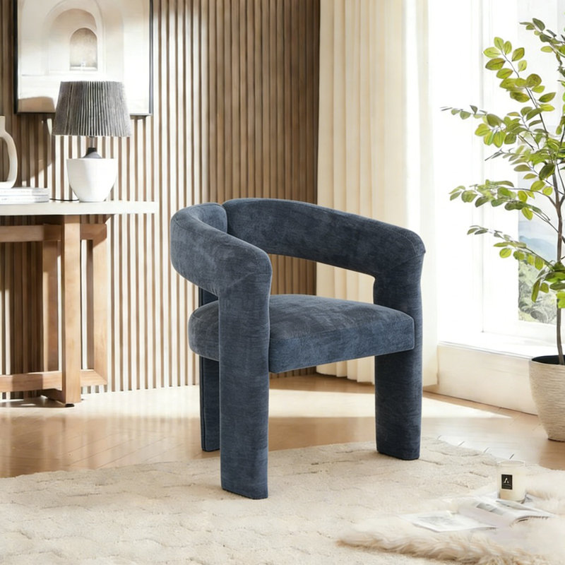 Upholstered Armchair, Blue