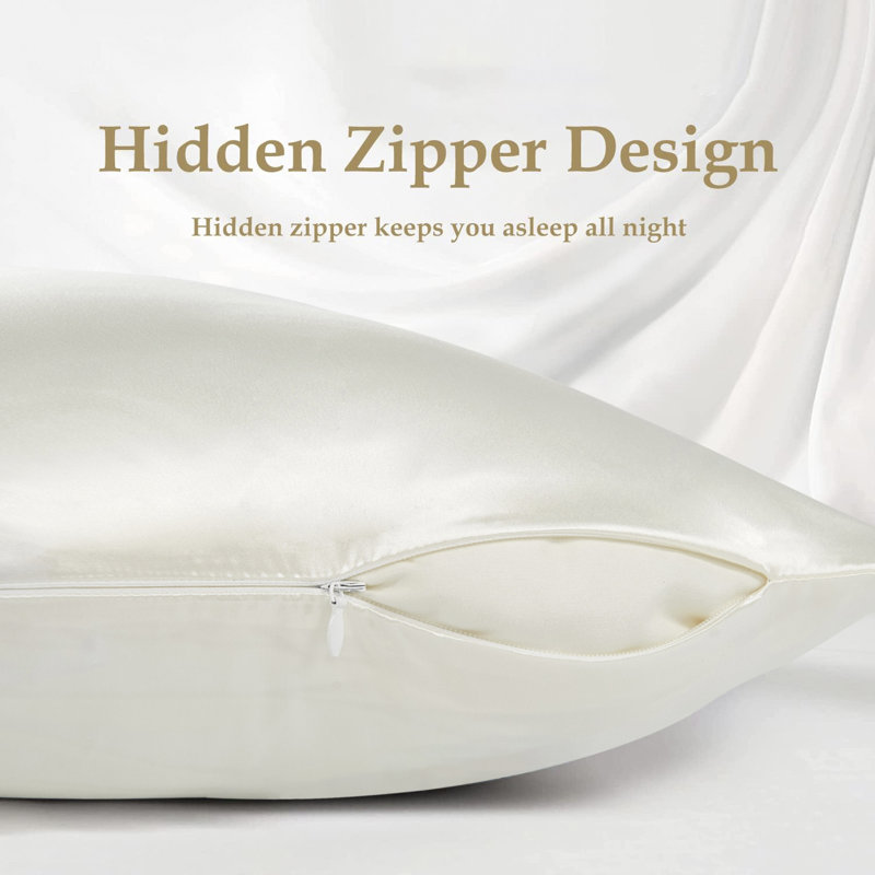 100% Mulberry Silk Pillowcase, Queen Pillowcase, Cream White