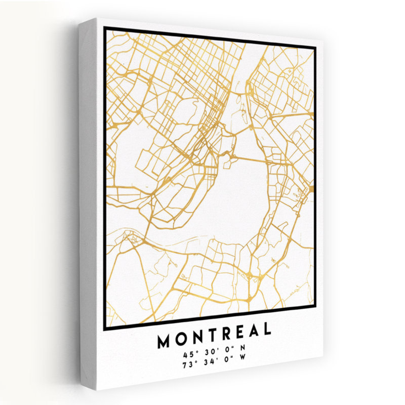 1 Maps 2 40 Abstract Contemporary Architecture City Wall Art Print 1 Piece Wrapped Canvas Wall Art, 60.96cm H x 40.64cm W