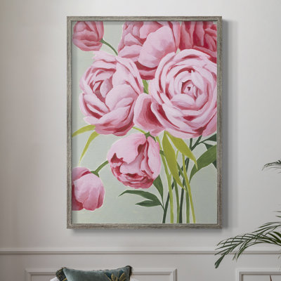 This Year's Peony I, reproduction encadrée - bois massif