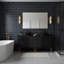 Meuble-lavabo de 60 po avec lavabo en céramique avec motif en pierre noire et comptoir en pierre frittée noire