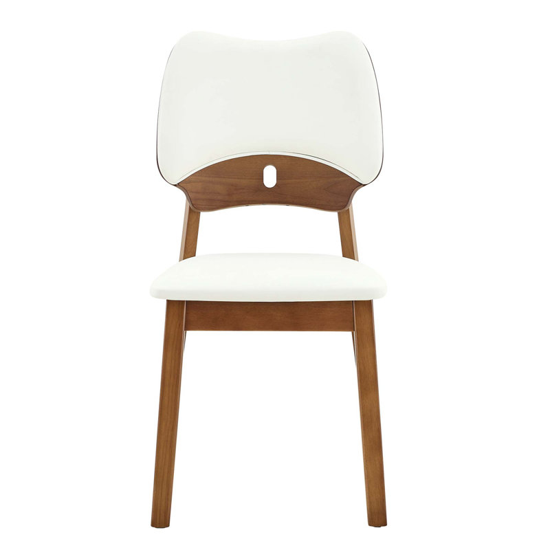 Chaises de salle à manger ergonomiques en bois massif avec rembourrage en polyuréthane, White