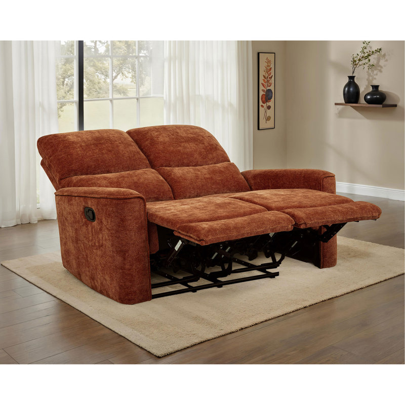Causeuse inclinable orange brûlé Trask, L 57 po