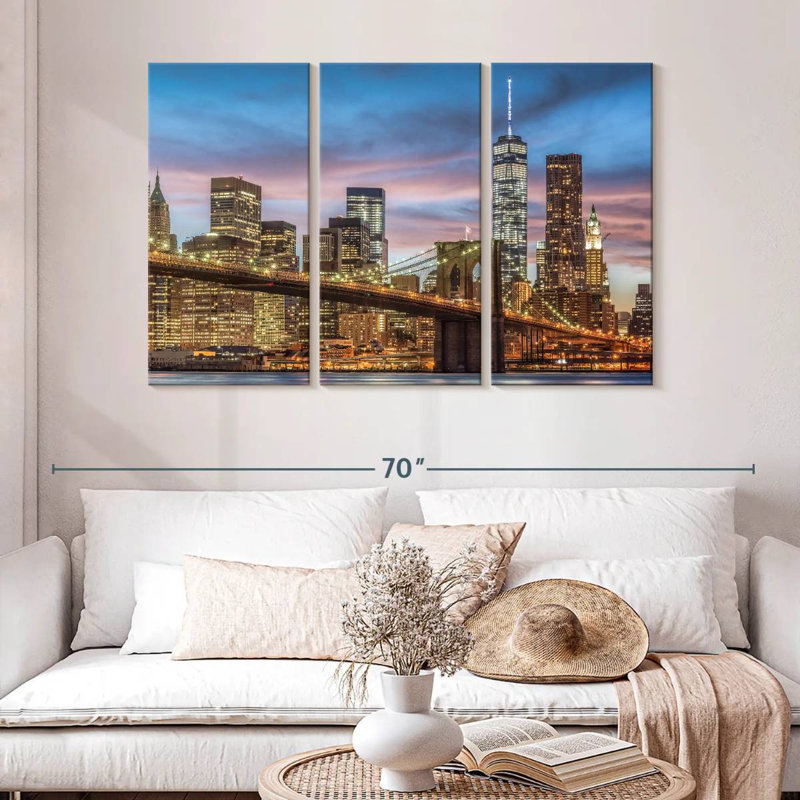 Lilie Brooklyn Bridge Skyline, H 32 po x l 50 po