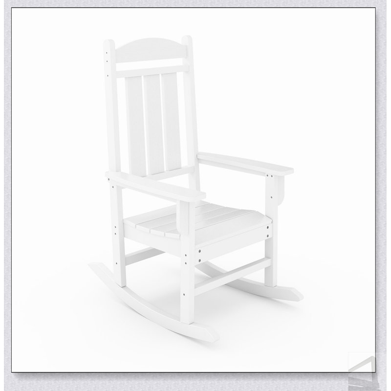 Chaise berçante traditionnelle - Polyéthylène PEHD classique pour le confort et la durabilité à l'extérieur, White