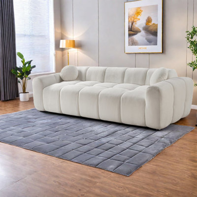 Compression Sofas 98.4 Inch Corduroy Modern 4 Seater For Home Living