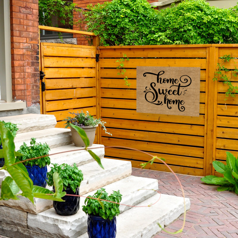 Toile d'extérieur «Home Sweet Home» Ijaz Marcee Duggar, H 35 po x l 47 po x P 1,5 po