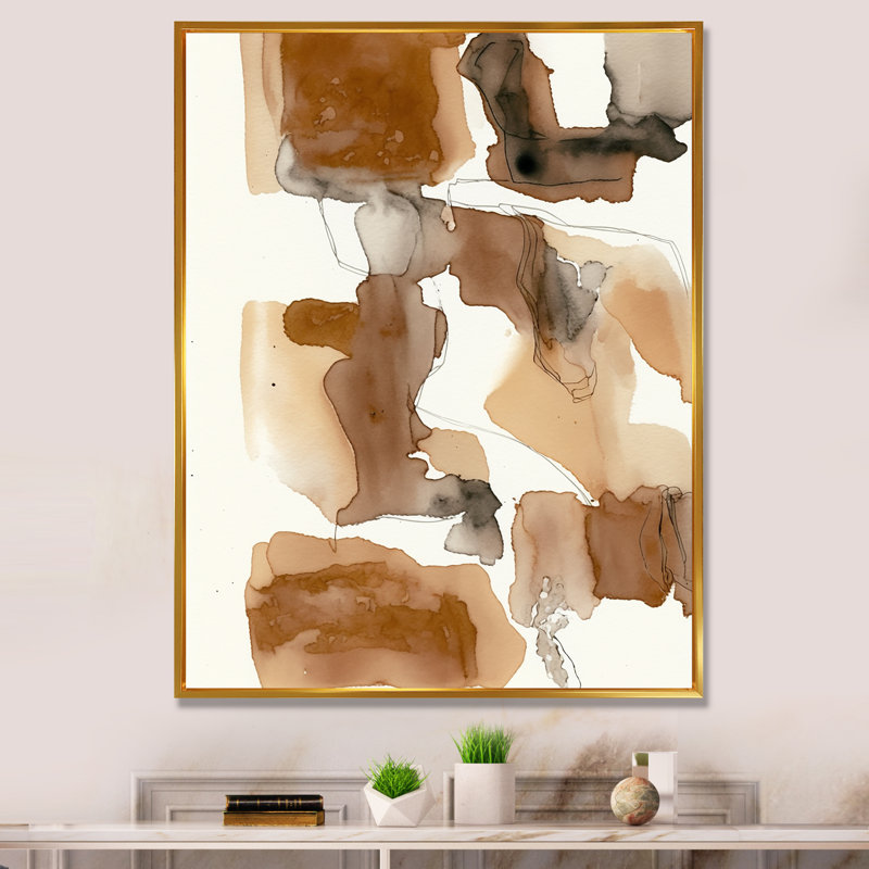«Liquid Earth Tones III», reproduction sur toile, L 12 po x H 20 po, Toile avec cadre flottant or