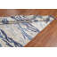 Tapis ivoire / bleu / beige en laine noué à la main de conception unique 5 pi 6 po x 7 pi 10 po