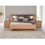 Ensemble de lit plateforme Gloria Luxury avec revêtement en tissu et lumières DEL | Bois de hêtre massif | 3 pièces-1515130391