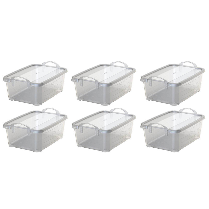 Life Story Stackable Home Organization Lidded Storage Container, White, 14 qt.