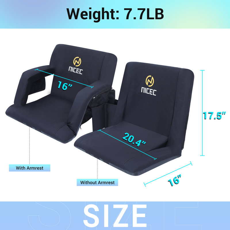 Siège de stade inclinable avec coussin