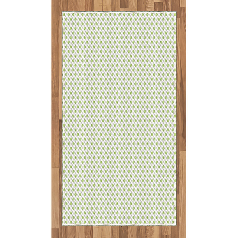 Green High Density Long Fiber Poly Threads Decorative Area Rug Carpet, Rectangle 2'7" x 5'